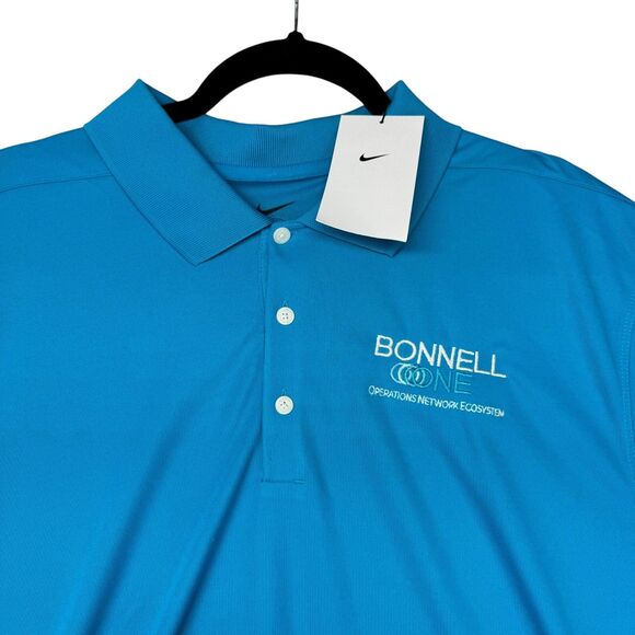 NIKE Polo Shirt Mens Extra Large Blue Short Sleeve Golf Dri-Fit Performance NWT - Picture 1 of 10
